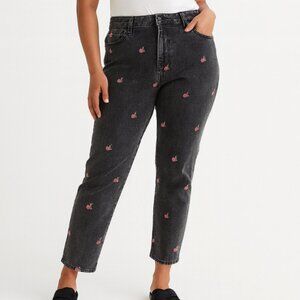 BlankNYC Women's Size 27 Black Floral Print The Madison High Rise Crop Jeans